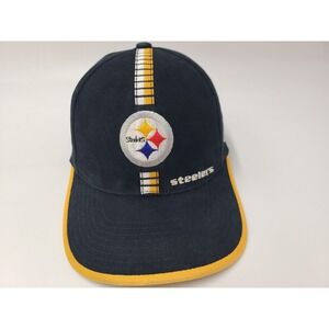 Vintage Pittsburgh Steelers Logo Athletic Pro Line‎ Strapback Hat Cap NFL Black